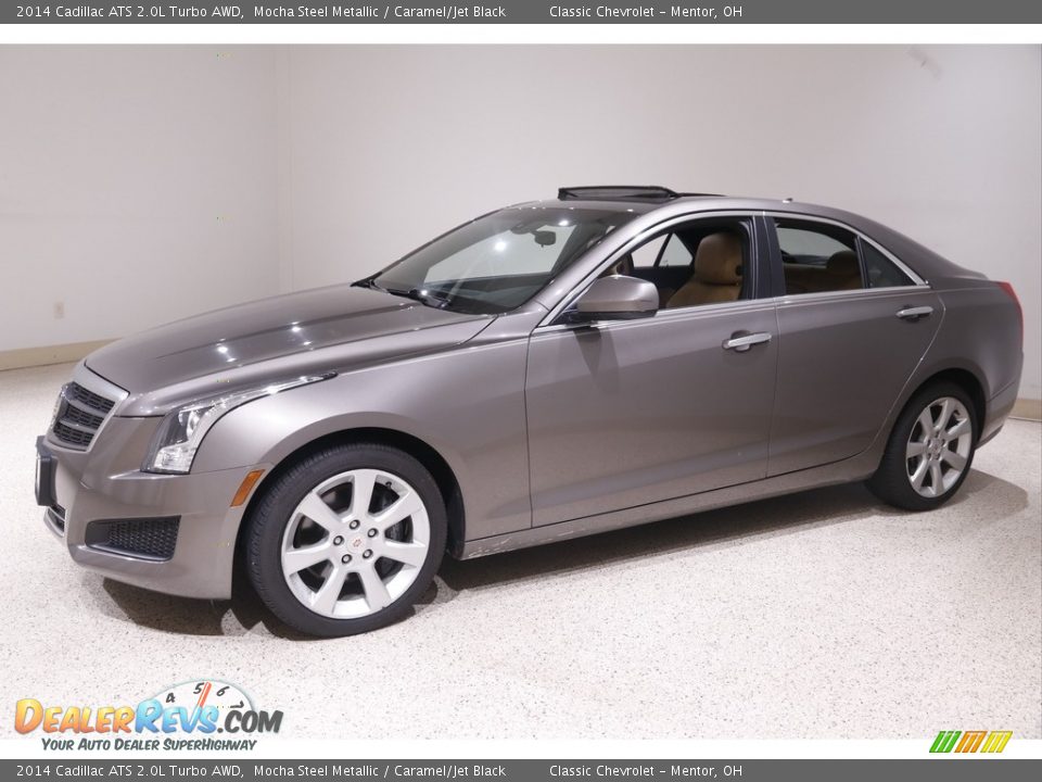 2014 Cadillac ATS 2.0L Turbo AWD Mocha Steel Metallic / Caramel/Jet Black Photo #3