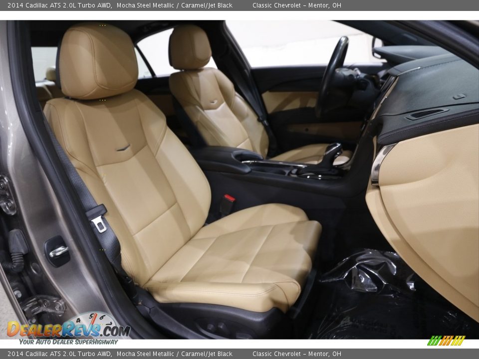 2014 Cadillac ATS 2.0L Turbo AWD Mocha Steel Metallic / Caramel/Jet Black Photo #15