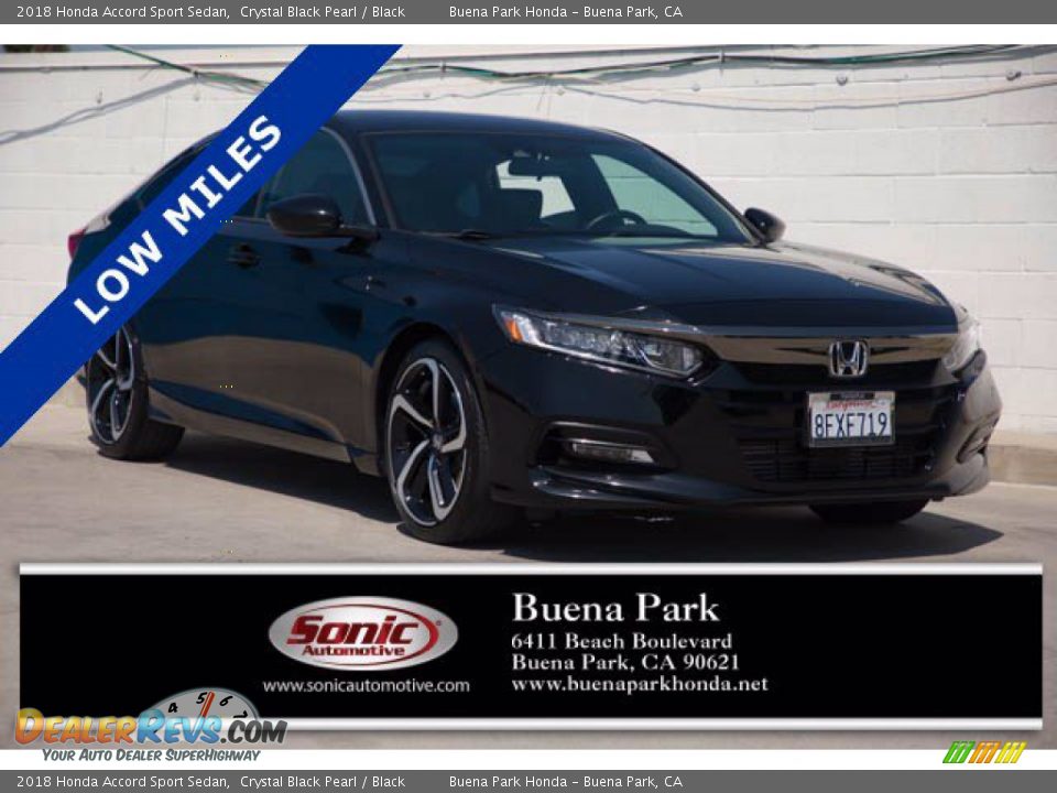 2018 Honda Accord Sport Sedan Crystal Black Pearl / Black Photo #1