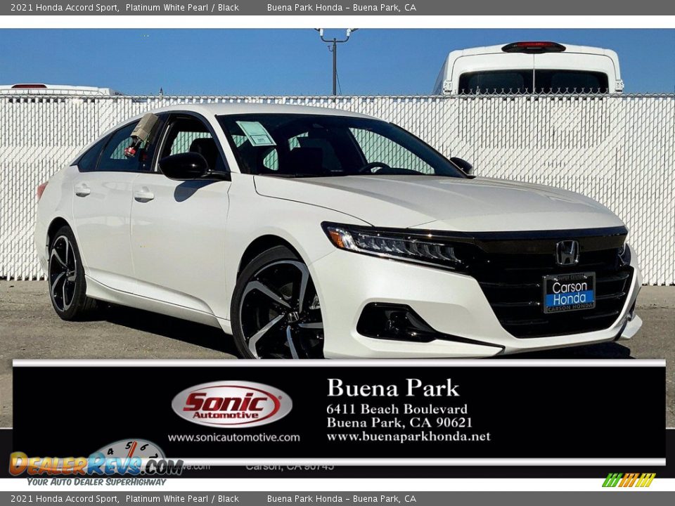 2021 Honda Accord Sport Platinum White Pearl / Black Photo #1