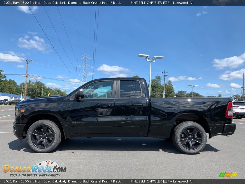 2021 Ram 1500 Big Horn Quad Cab 4x4 Diamond Black Crystal Pearl / Black Photo #4