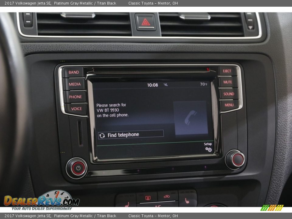 2017 Volkswagen Jetta SE Platinum Gray Metallic / Titan Black Photo #11