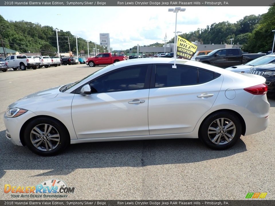 2018 Hyundai Elantra Value Edition Symphony Silver / Beige Photo #2