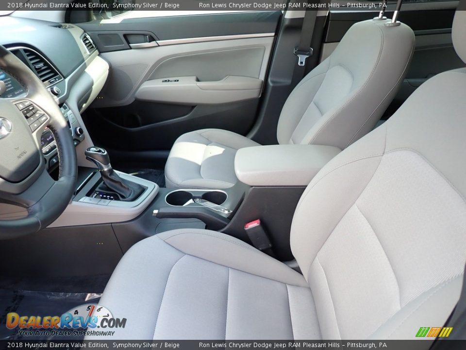 2018 Hyundai Elantra Value Edition Symphony Silver / Beige Photo #10