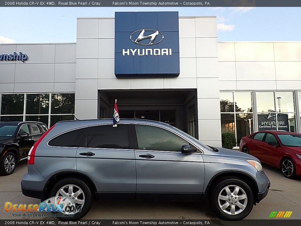 2008 Honda CR-V EX 4WD Royal Blue Pearl / Gray Photo #1