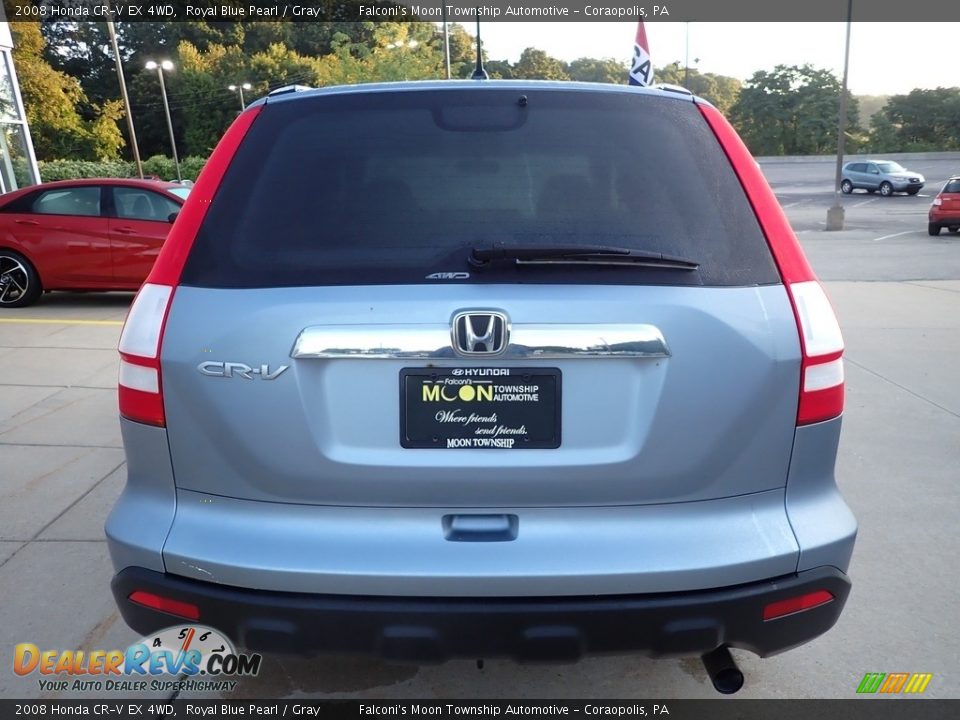 2008 Honda CR-V EX 4WD Royal Blue Pearl / Gray Photo #3