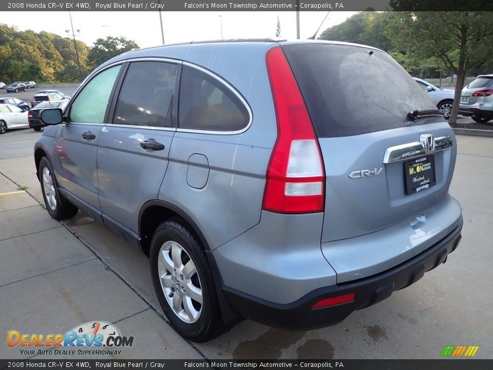 2008 Honda CR-V EX 4WD Royal Blue Pearl / Gray Photo #5