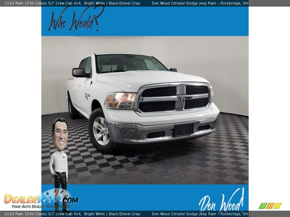 2019 Ram 1500 Classic SLT Crew Cab 4x4 Bright White / Black/Diesel Gray Photo #1