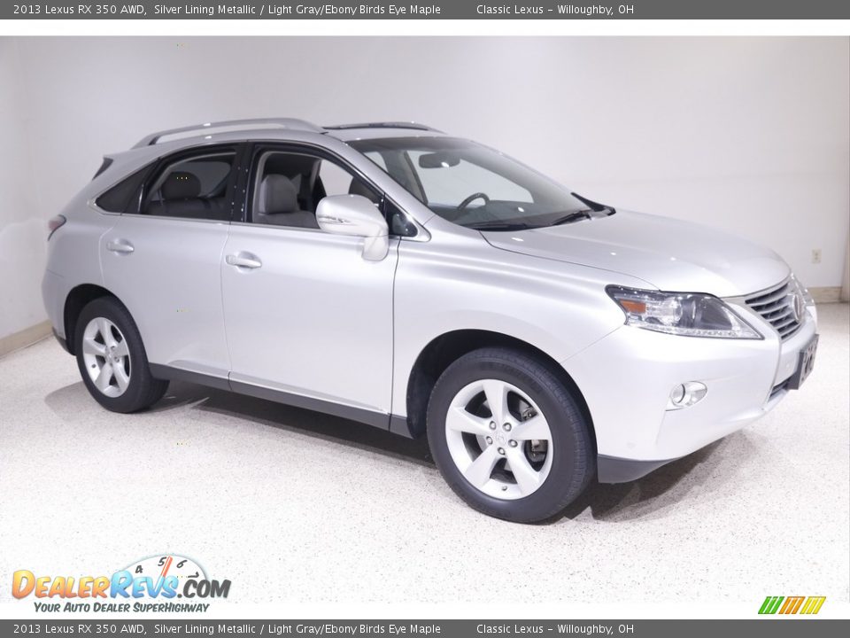 2013 Lexus RX 350 AWD Silver Lining Metallic / Light Gray/Ebony Birds Eye Maple Photo #1