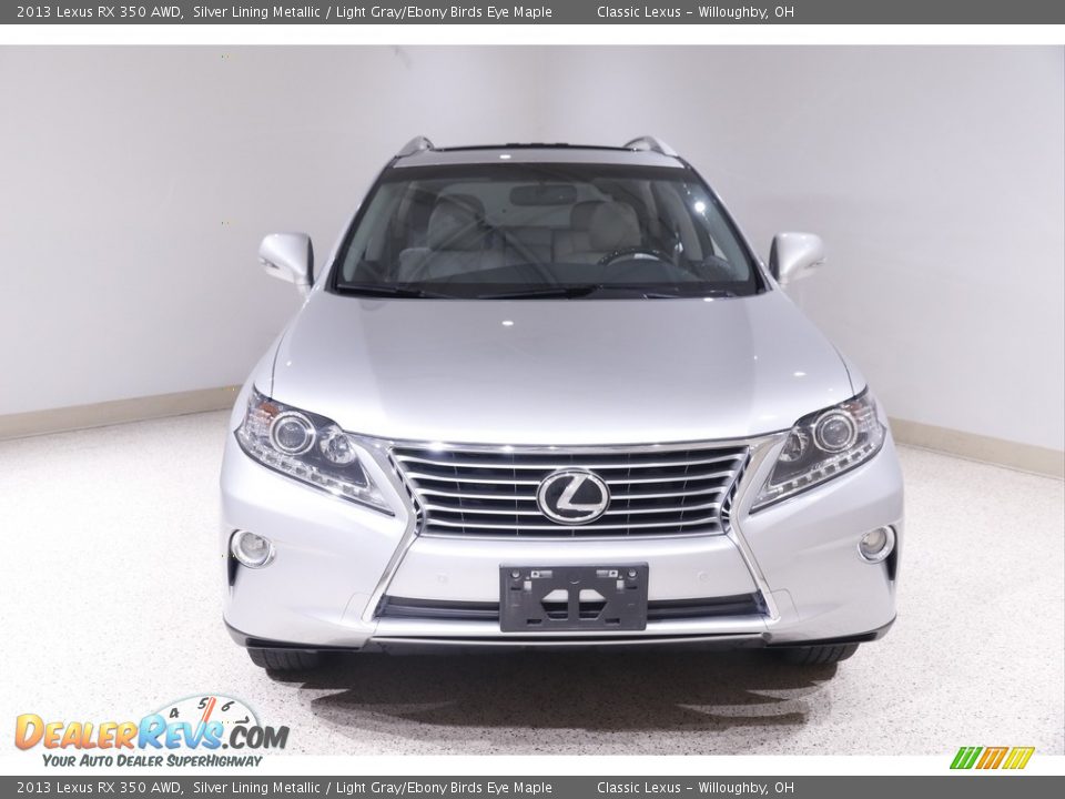 2013 Lexus RX 350 AWD Silver Lining Metallic / Light Gray/Ebony Birds Eye Maple Photo #2