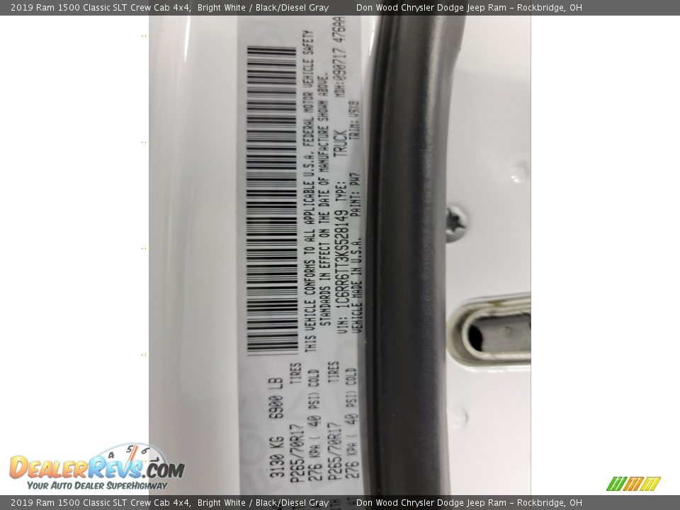 2019 Ram 1500 Classic SLT Crew Cab 4x4 Bright White / Black/Diesel Gray Photo #35