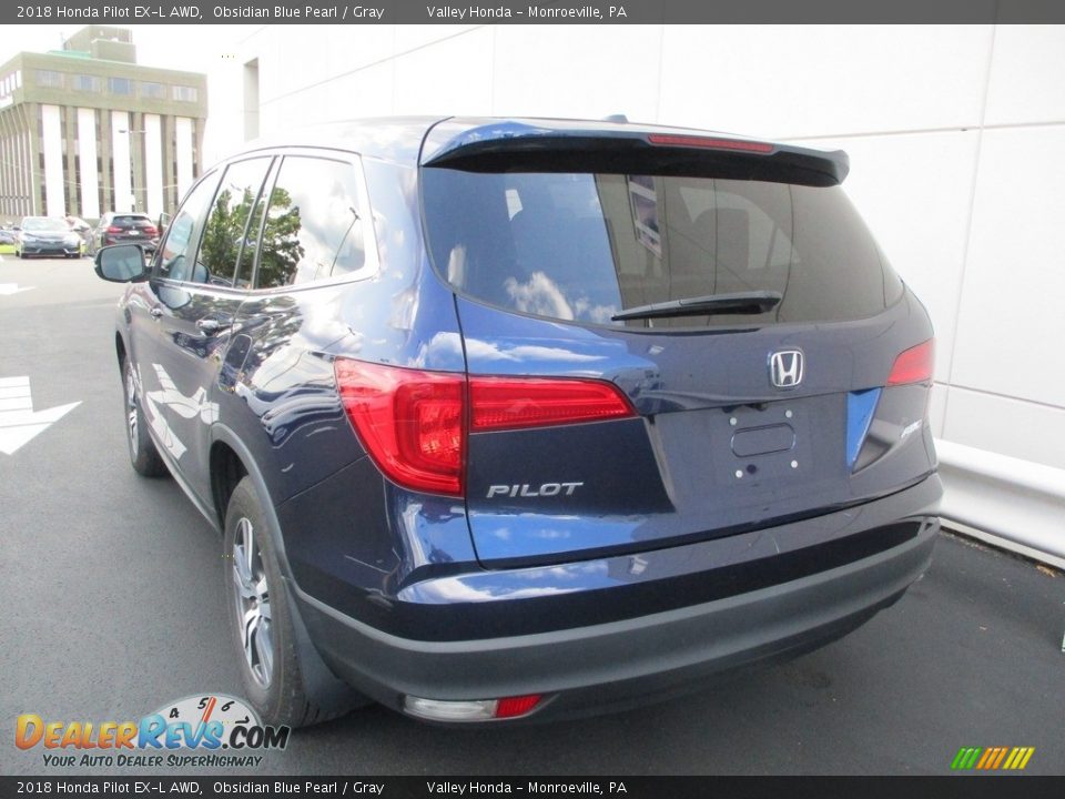 2018 Honda Pilot EX-L AWD Obsidian Blue Pearl / Gray Photo #3