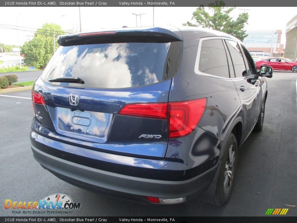 2018 Honda Pilot EX-L AWD Obsidian Blue Pearl / Gray Photo #5