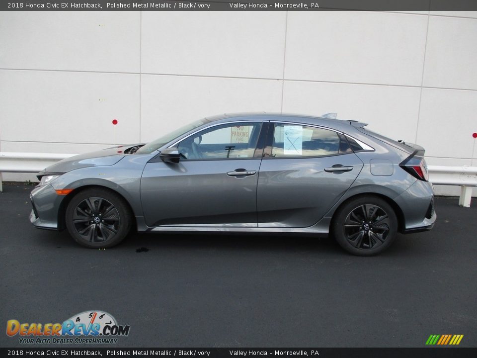 2018 Honda Civic EX Hatchback Polished Metal Metallic / Black/Ivory Photo #2