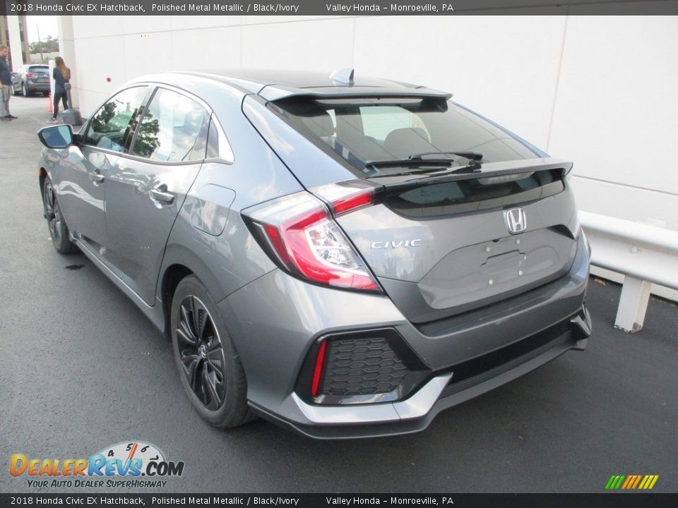 2018 Honda Civic EX Hatchback Polished Metal Metallic / Black/Ivory Photo #3