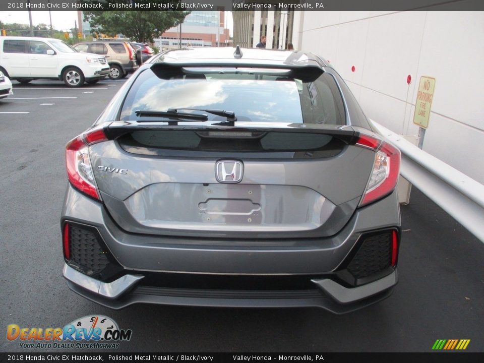 2018 Honda Civic EX Hatchback Polished Metal Metallic / Black/Ivory Photo #4