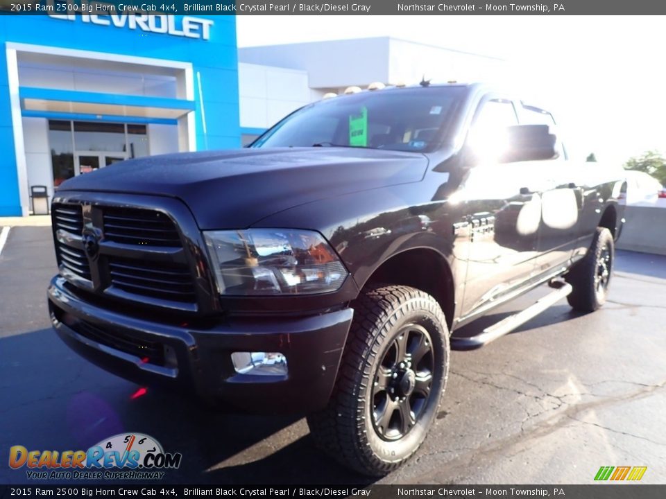 2015 Ram 2500 Big Horn Crew Cab 4x4 Brilliant Black Crystal Pearl / Black/Diesel Gray Photo #2