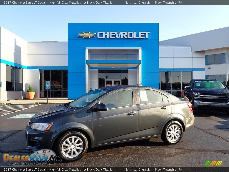 2017 Chevrolet Sonic LT Sedan Nightfall Gray Metallic / Jet Black/Dark Titanium Photo #1