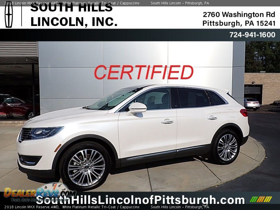 2018 Lincoln MKX Reserve AWD White Platinum Metallic Tri-Coat / Cappuccino Photo #1