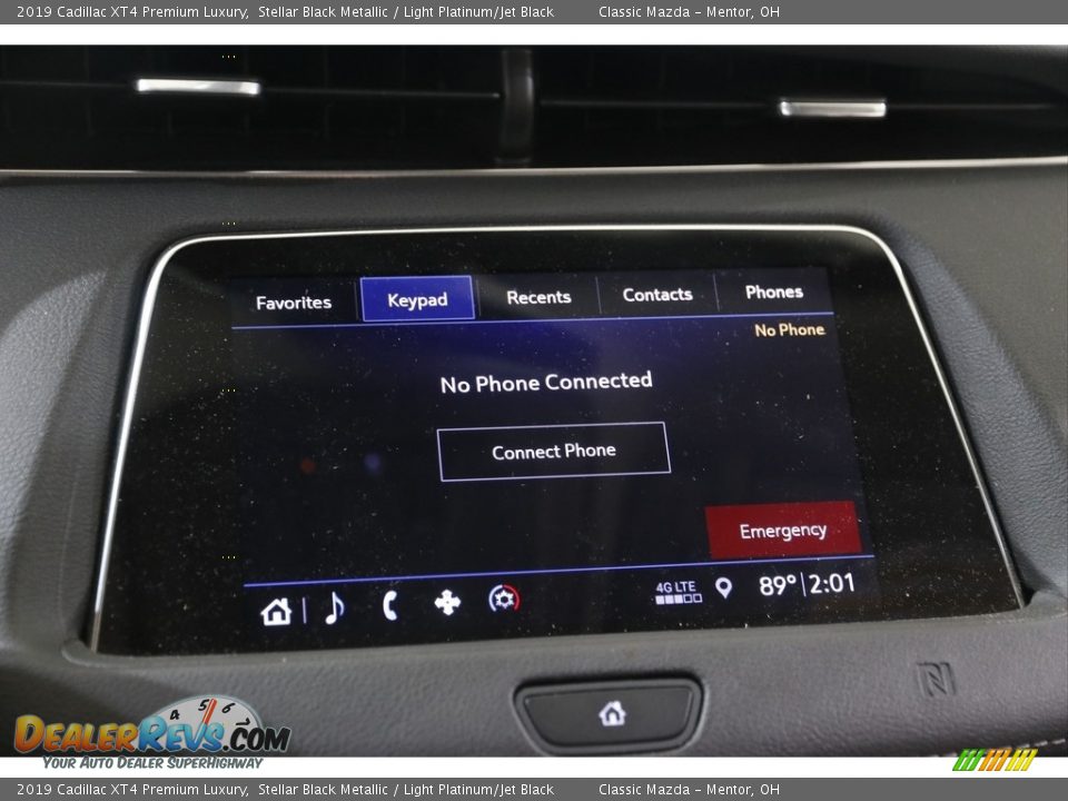 2019 Cadillac XT4 Premium Luxury Stellar Black Metallic / Light Platinum/Jet Black Photo #11
