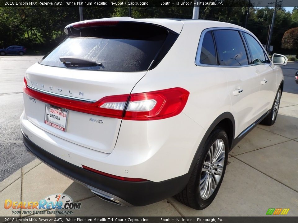 2018 Lincoln MKX Reserve AWD White Platinum Metallic Tri-Coat / Cappuccino Photo #6