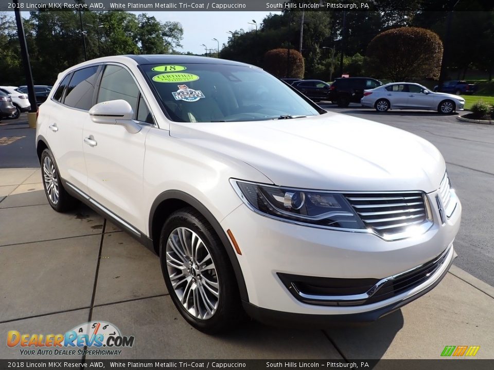 2018 Lincoln MKX Reserve AWD White Platinum Metallic Tri-Coat / Cappuccino Photo #8