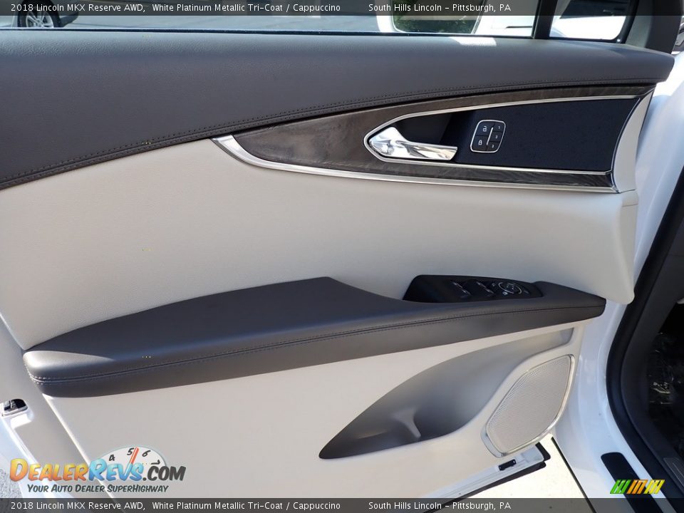 2018 Lincoln MKX Reserve AWD White Platinum Metallic Tri-Coat / Cappuccino Photo #18