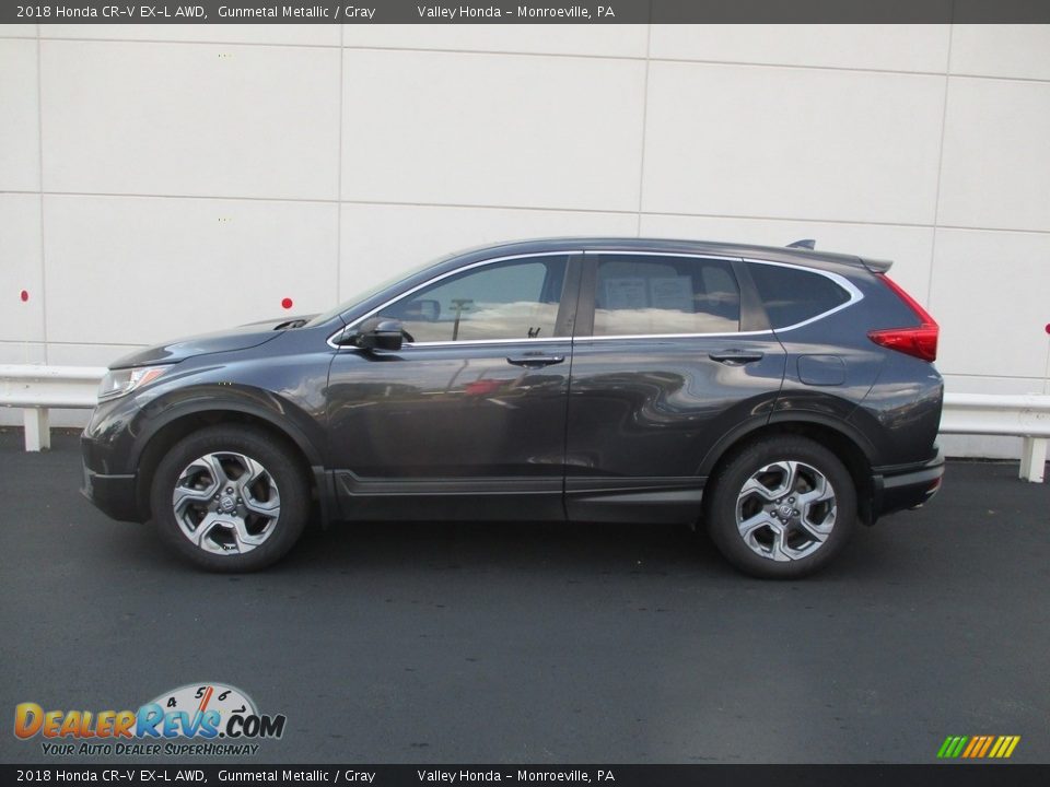 2018 Honda CR-V EX-L AWD Gunmetal Metallic / Gray Photo #2