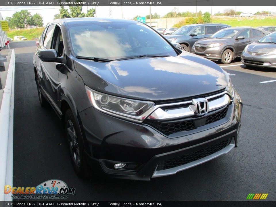 2018 Honda CR-V EX-L AWD Gunmetal Metallic / Gray Photo #7