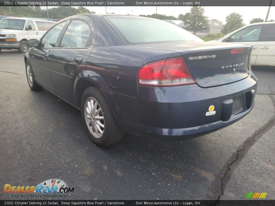 2002 Chrysler Sebring LX Sedan Deep Sapphire Blue Pearl / Sandstone Photo #6