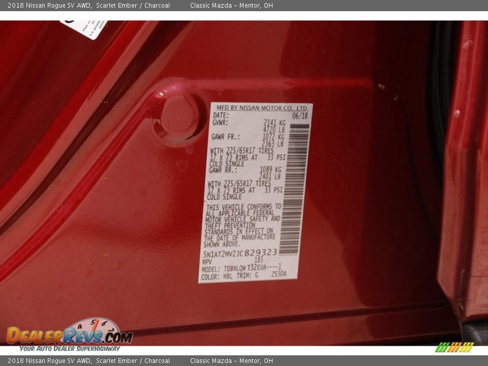 2018 Nissan Rogue SV AWD Scarlet Ember / Charcoal Photo #19