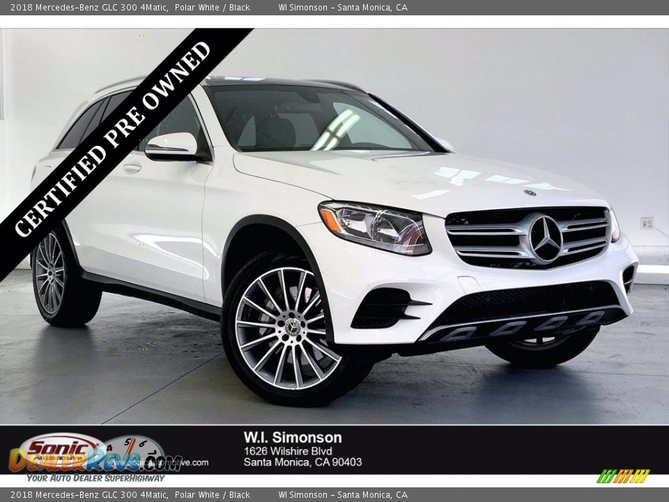 2018 Mercedes-Benz GLC 300 4Matic Polar White / Black Photo #1