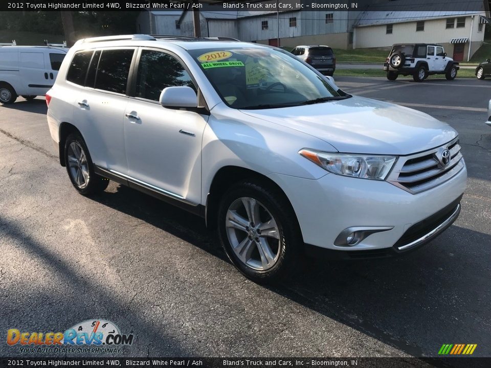 2012 Toyota Highlander Limited 4WD Blizzard White Pearl / Ash Photo #4