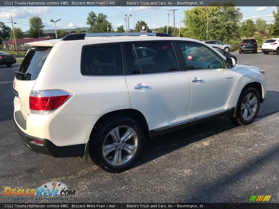 2012 Toyota Highlander Limited 4WD Blizzard White Pearl / Ash Photo #7