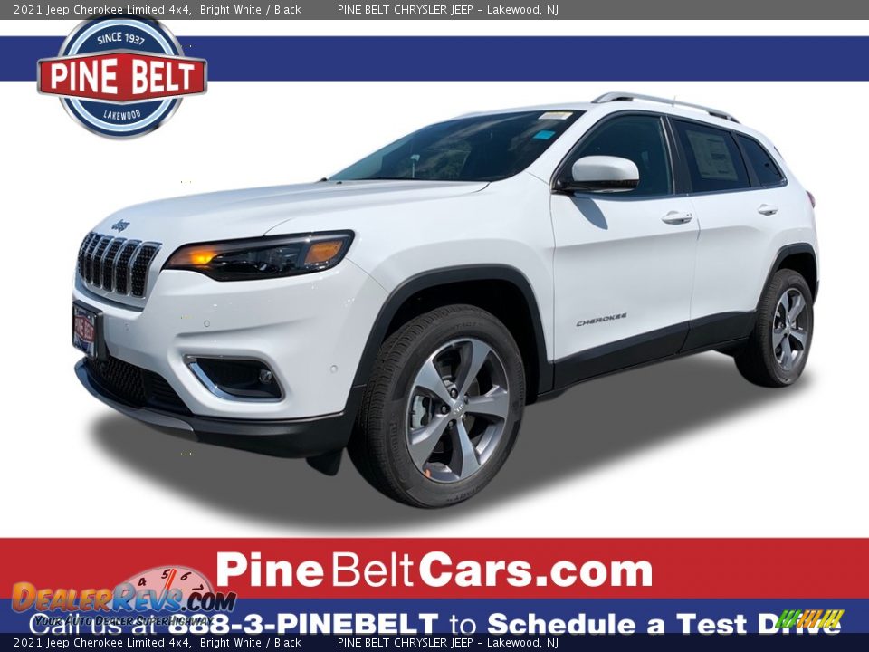 2021 Jeep Cherokee Limited 4x4 Bright White / Black Photo #1