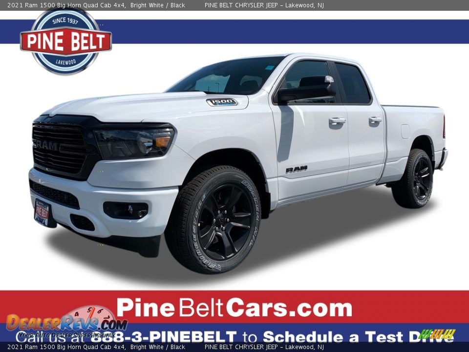 2021 Ram 1500 Big Horn Quad Cab 4x4 Bright White / Black Photo #1