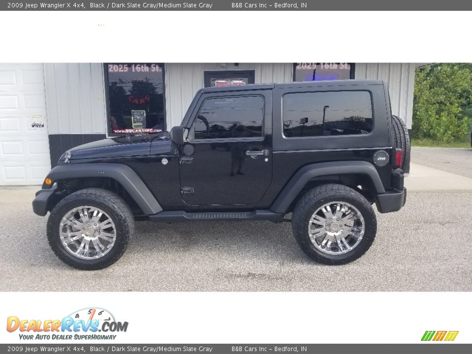 2009 Jeep Wrangler X 4x4 Black / Dark Slate Gray/Medium Slate Gray Photo #2