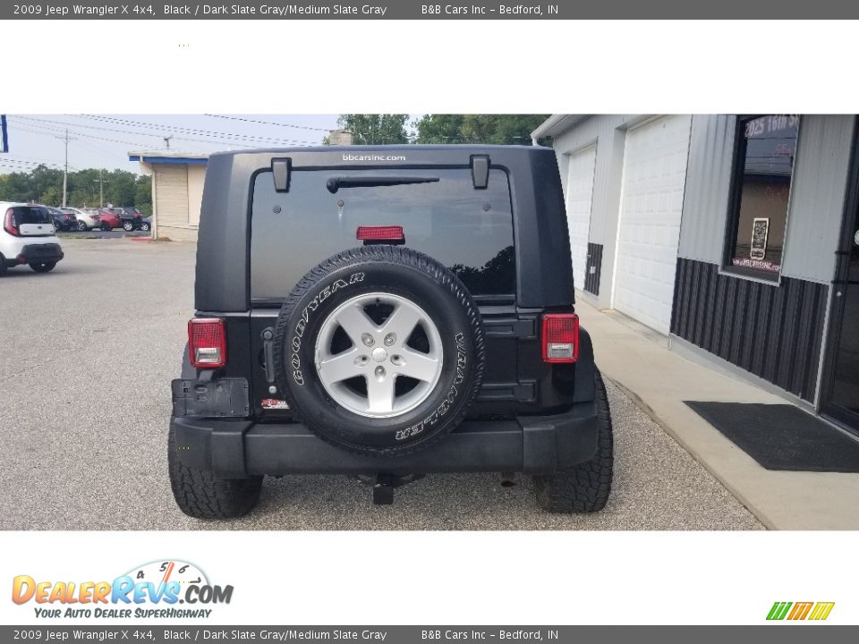 2009 Jeep Wrangler X 4x4 Black / Dark Slate Gray/Medium Slate Gray Photo #4