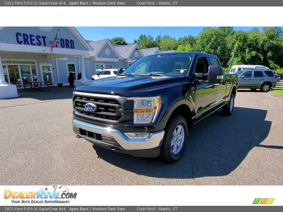 2021 Ford F150 XL SuperCrew 4x4 Agate Black / Medium Dark Slate Photo #3