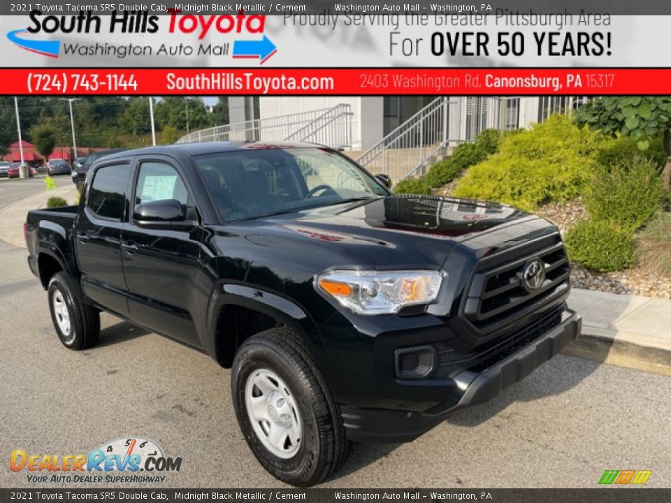 2021 Toyota Tacoma SR5 Double Cab Midnight Black Metallic / Cement Photo #1