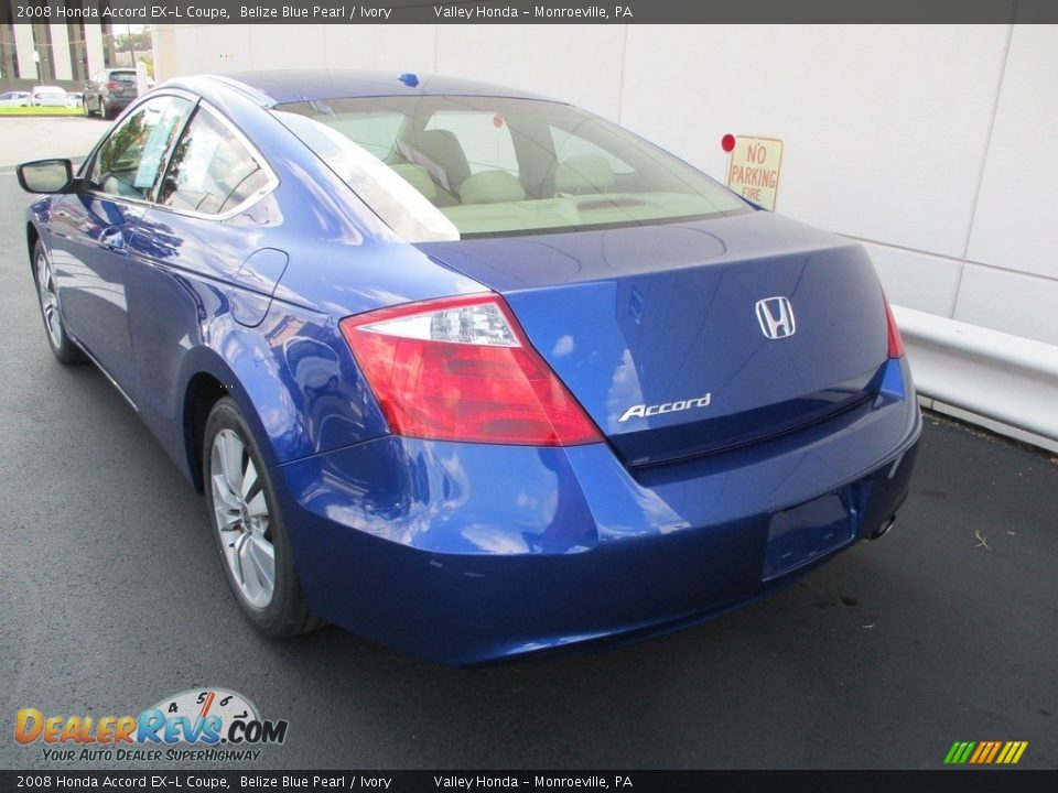 2008 Honda Accord EX-L Coupe Belize Blue Pearl / Ivory Photo #3