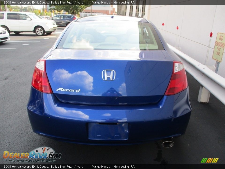 2008 Honda Accord EX-L Coupe Belize Blue Pearl / Ivory Photo #4