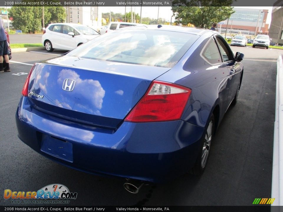 2008 Honda Accord EX-L Coupe Belize Blue Pearl / Ivory Photo #5