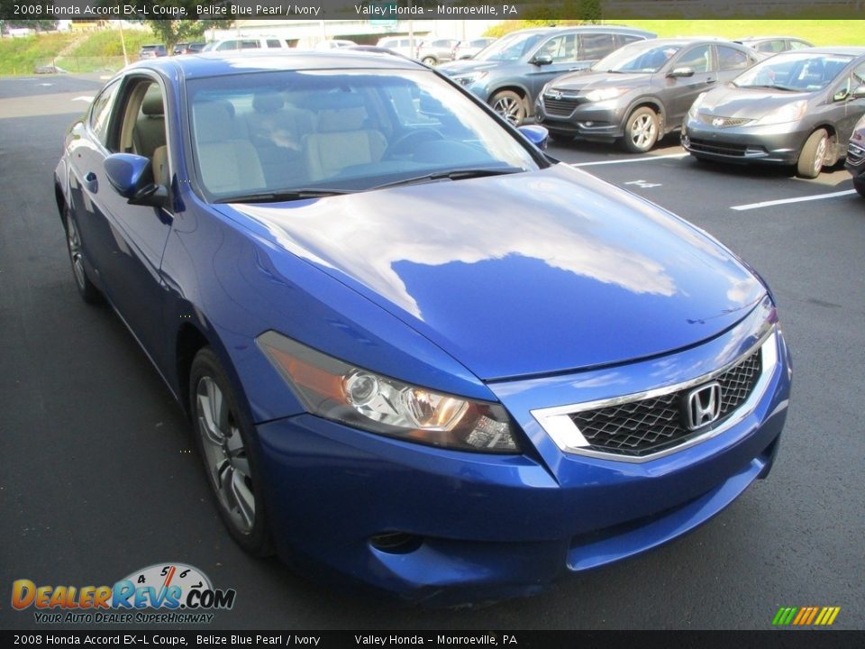 2008 Honda Accord EX-L Coupe Belize Blue Pearl / Ivory Photo #7