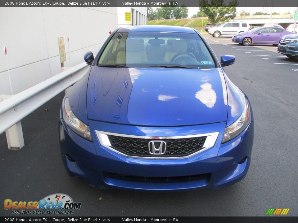 2008 Honda Accord EX-L Coupe Belize Blue Pearl / Ivory Photo #8