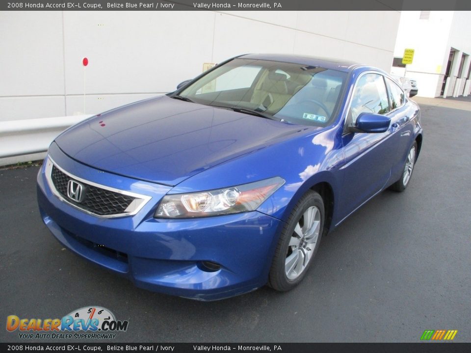 2008 Honda Accord EX-L Coupe Belize Blue Pearl / Ivory Photo #9