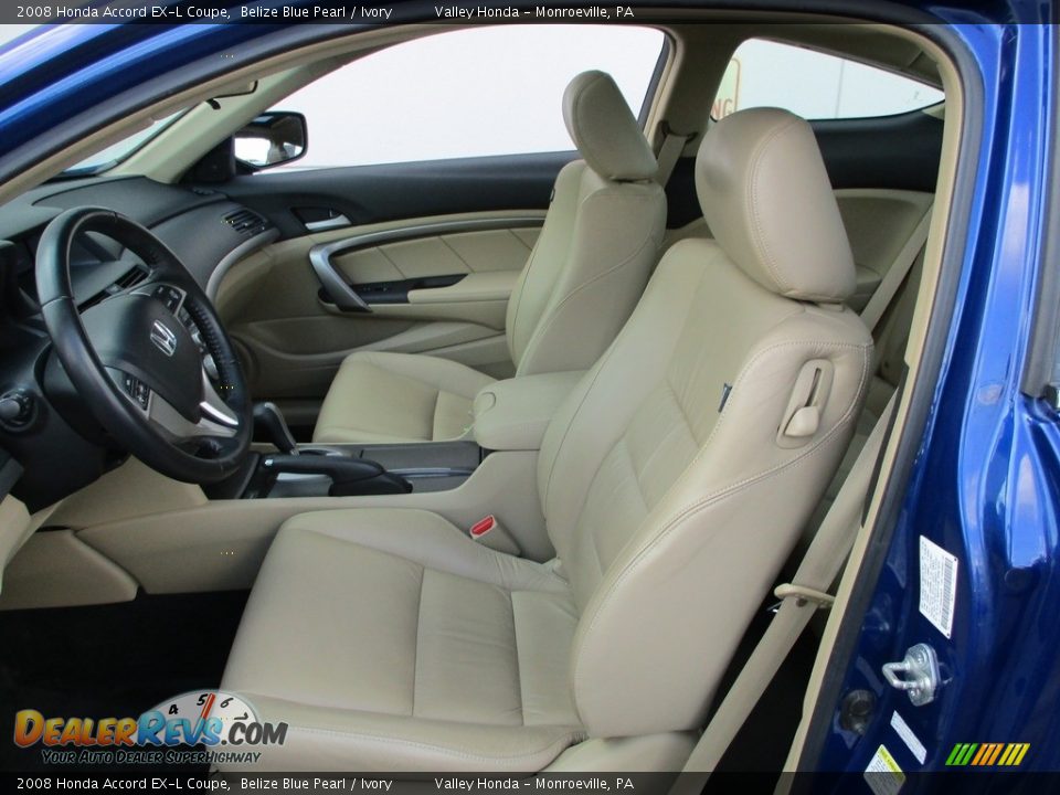 2008 Honda Accord EX-L Coupe Belize Blue Pearl / Ivory Photo #12