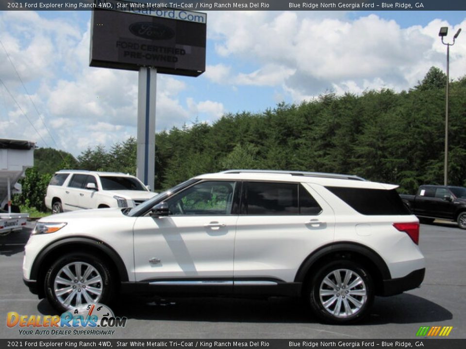 2021 Ford Explorer King Ranch 4WD Star White Metallic Tri-Coat / King Ranch Mesa Del Rio Photo #2