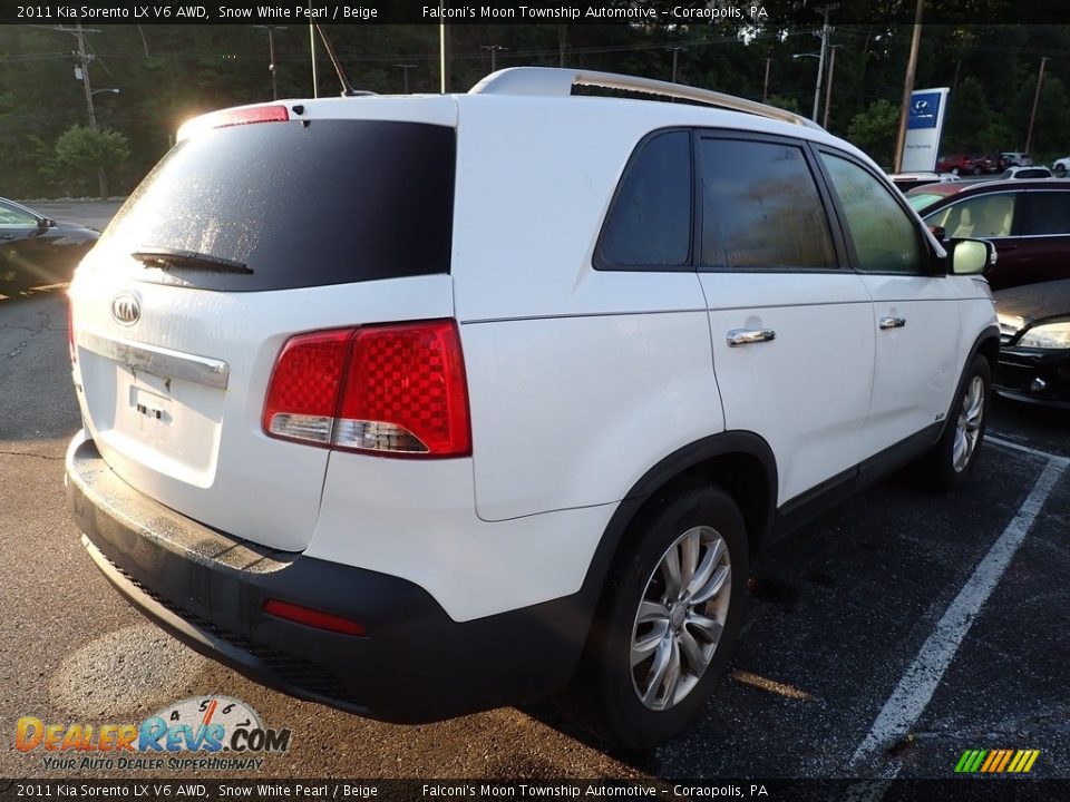 2011 Kia Sorento LX V6 AWD Snow White Pearl / Beige Photo #4