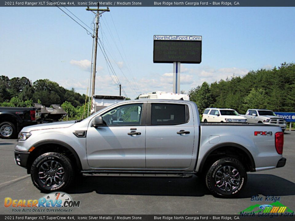 2021 Ford Ranger XLT SuperCrew 4x4 Iconic Silver Metallic / Medium Stone Photo #2